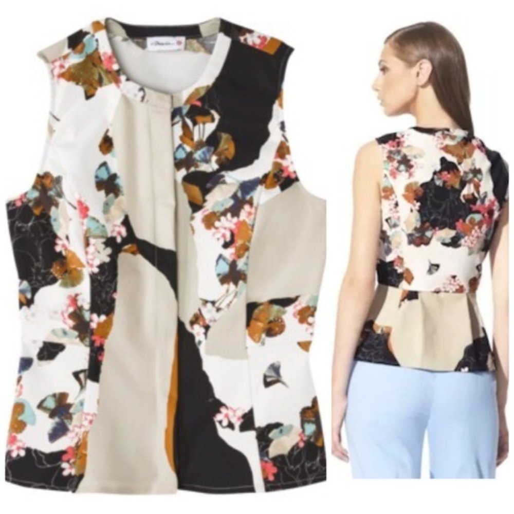 3.1 PHILLIP LIM TARGET Zipper Floral Peplum Top